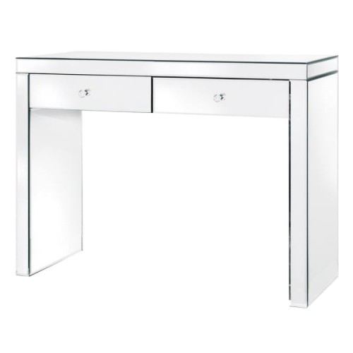 Toaletka Sloane Mirrored 100x76 cm lustrzana dwie szuflady MDF lustrzane szkło