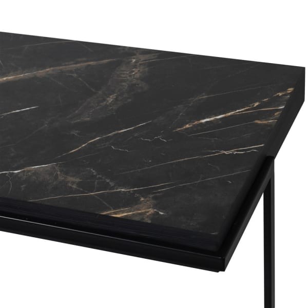 Stolik konsolowy Faux Marble z dwoma poziomami blatów