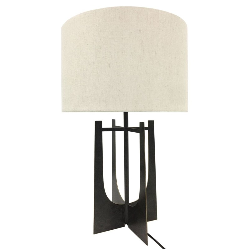 Czarna żelazna lampa stołowa do salonu
