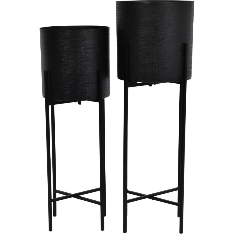 Donice Belgrave Black 76 cm komplet dwóch sztuk