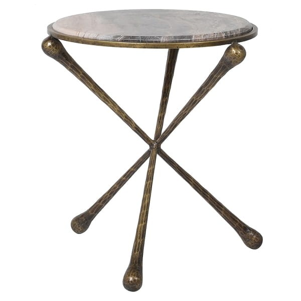 Stolik boczny Marble Antique z marmurowym blatem