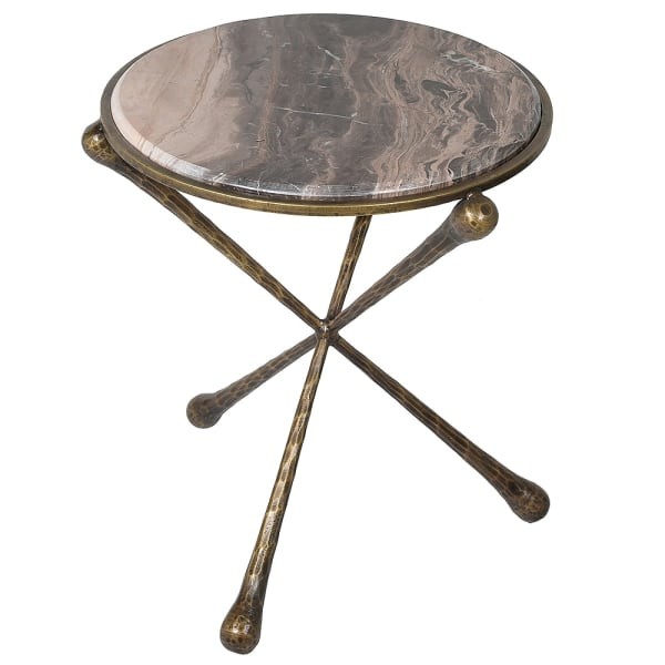 Stolik Marble Antique z dekoracyjną żelazną podstawą