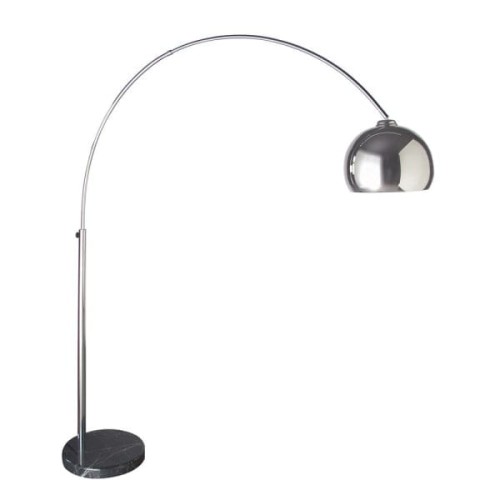 Lampa podłogowa Willow Silver 205 cm – srebrna lampa łukowa z marmurową podstawą