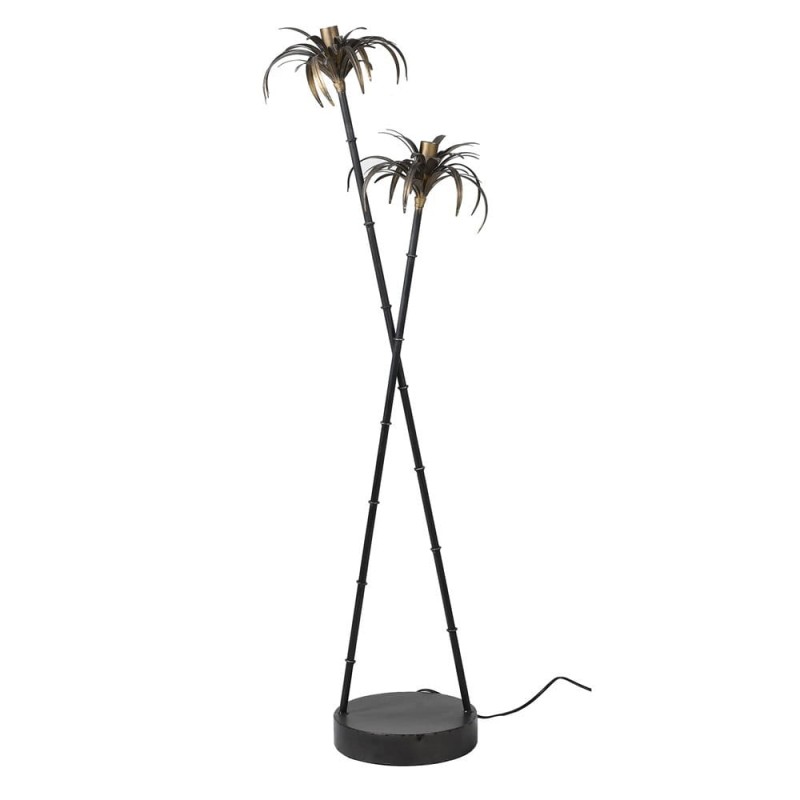 Lampa podłogowa Palm 125 cm ze złotymi liśćmi palmy