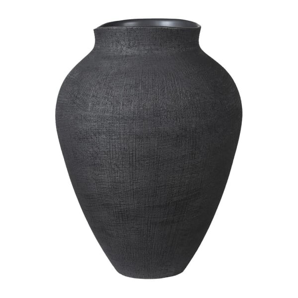 Czarny wazon Stone Black z kamionki 45  cm czarny duży wazon