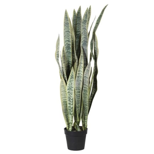 Sztuczna Sansewieria 120 cm w czarnej plastikowej doniczce