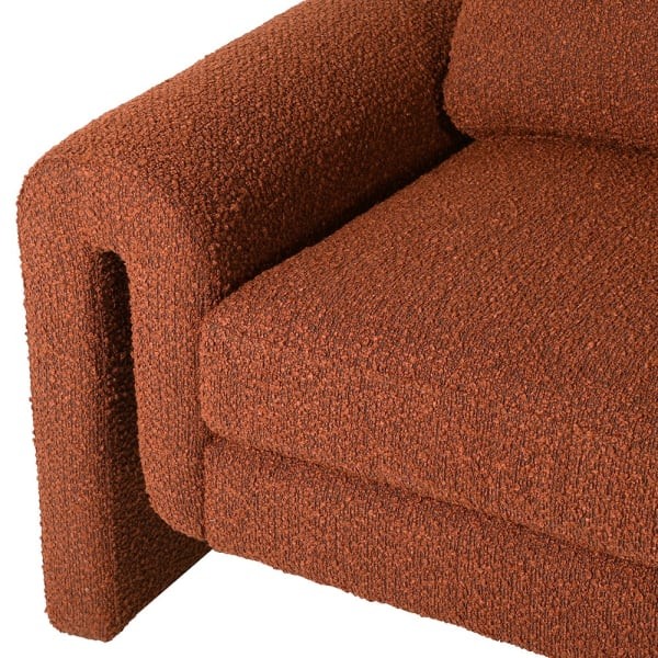 Sofa Cloud Rust 236 cm szerokości pomarańczowa tkanina boucle dekoracyjny sofa efekt rdzy designerski kształt