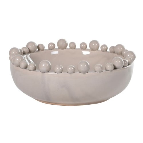 Misa Bubble Cream ceramika 38 cm średnicy dekoracyjna misa zdobione krawędzie