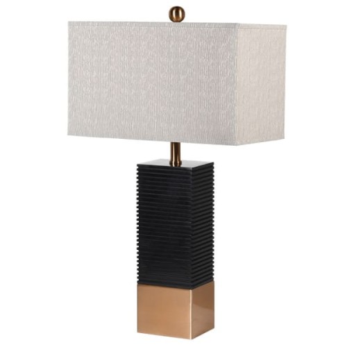 Lampa stołowa Marble Black 79 cm dekoracyjna kulka beż czerń złoto