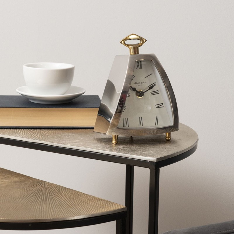 Zegar nablatowy 18 cm Eaton Small srebrny stal aluminium