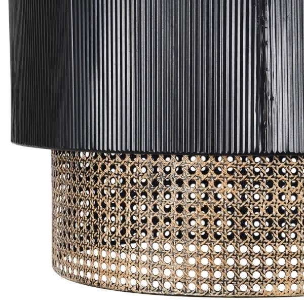 Lampa sufitowa Rattan Black 60x50 cm lampa wisząca efekt rattanu żelazo