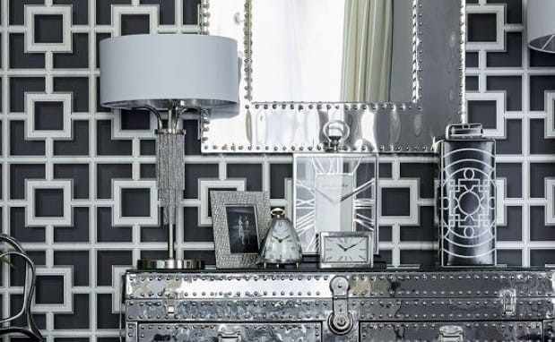 Zegar nablatowy 18 cm Eaton Small srebrny stal aluminium