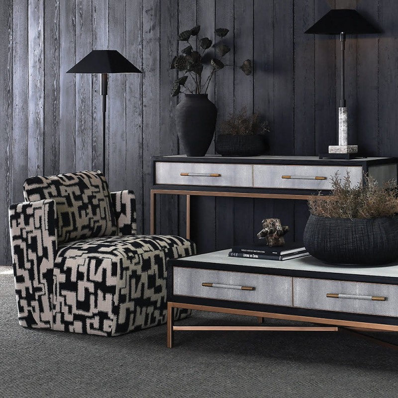 Czarny wazon Stone Black S z kamionki 39 cm czarny duży wazon