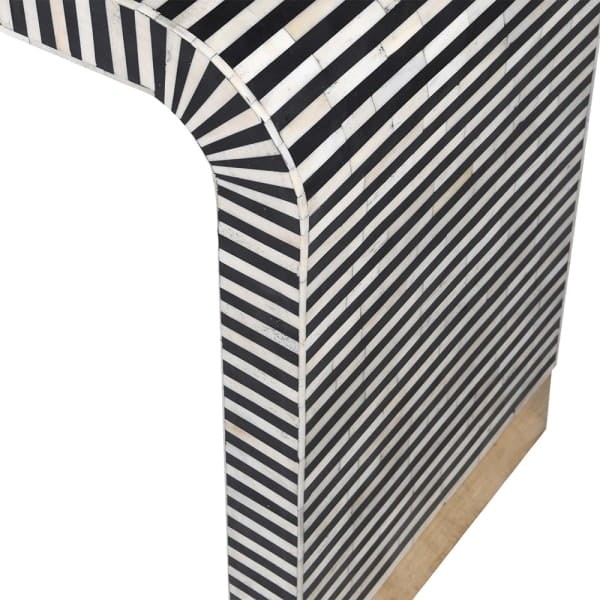 Konsola Muswell 46x116 cm stolik konsolowy inkrustowany kością