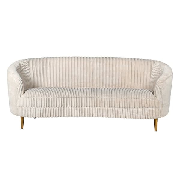 Sofa Kensington 180 cm kremowy sztruks złote stalowe nóżki