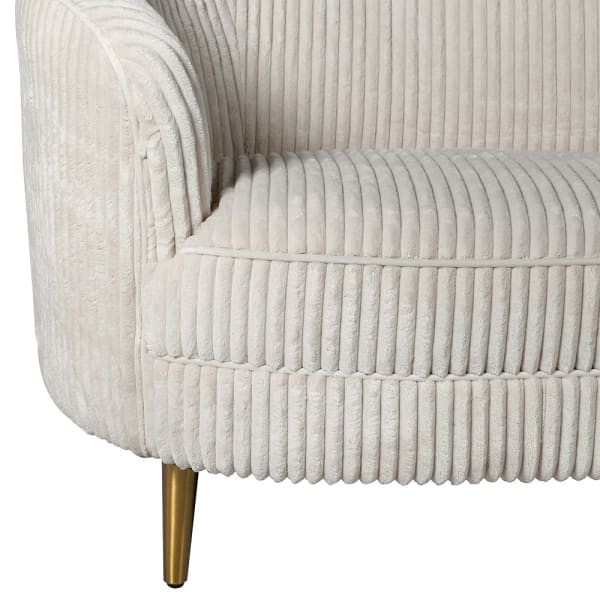 Sofa Kensington 180 cm kremowy sztruks złote stalowe nóżki