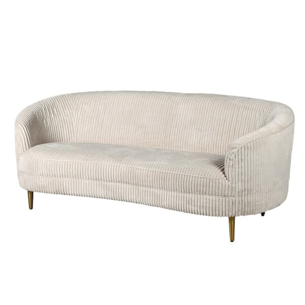 Sofa Kensington 180 cm kremowy sztruks złote stalowe nóżki