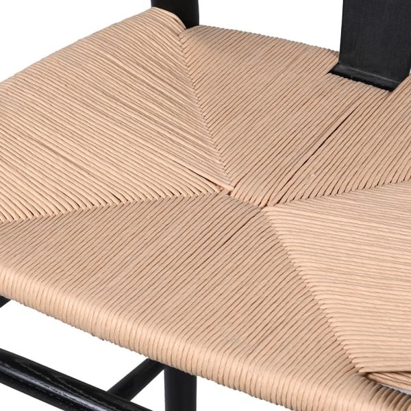 Krzesło barowe hoker Linton Black 99 cm wysokości wiąz styl farmhouse