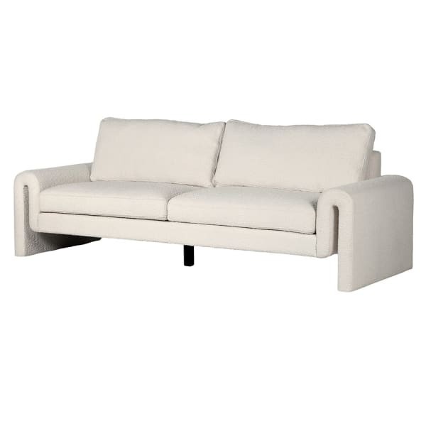 Biała sofa boucle Cloud 236 cm szerokości biała tkanina boucle dekoracyjna sofa designerski kształt