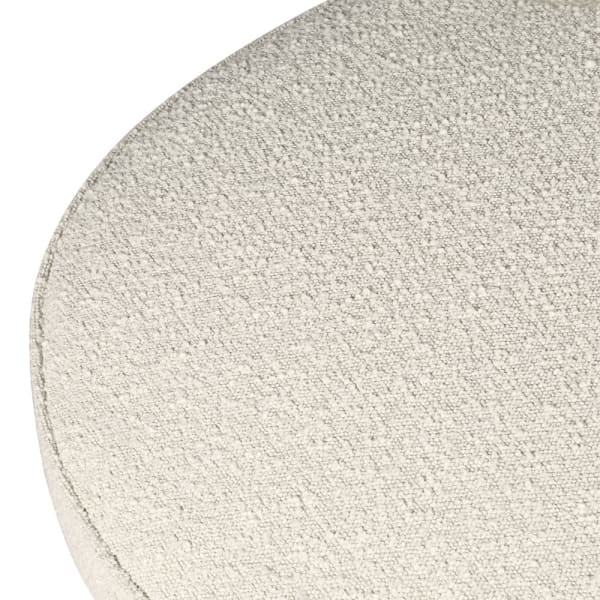 Szezlong Boucle White 176x91 cm białe obicie baranek tkanina boucle złote nóżki stal nierdzewna