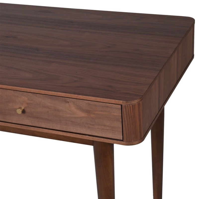 Biurko Classic Brown 115 cm ze złotymi detalami