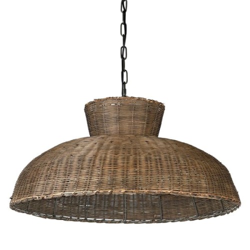 Lampa sufitowa Rattan Boho 69 cm średnicy naturalny rattan ręczne wykonanie wisząca lampa