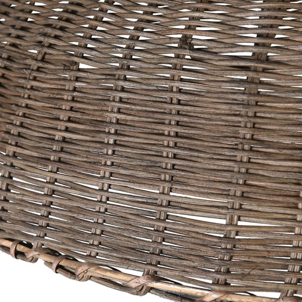 Duża lampa wisząca z naturalnego rattanu i żelaza