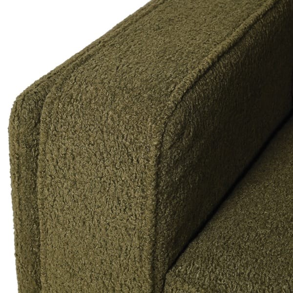 Sofa Simple Green Boucle 225 cm szerokości trzyosobowa bukla czarne nóżki