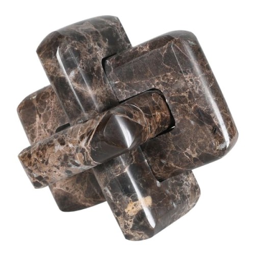 Dekoracja Marble Brown 15 cm – marmurowy przycisk do papieru w formie węzła