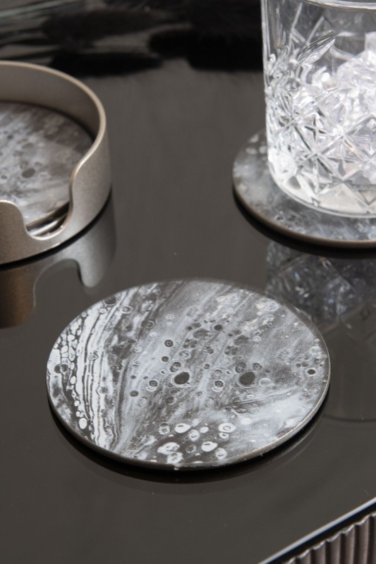 Podkładki Grey (cztery sztuki) lustrzane szkło odcienie szarości