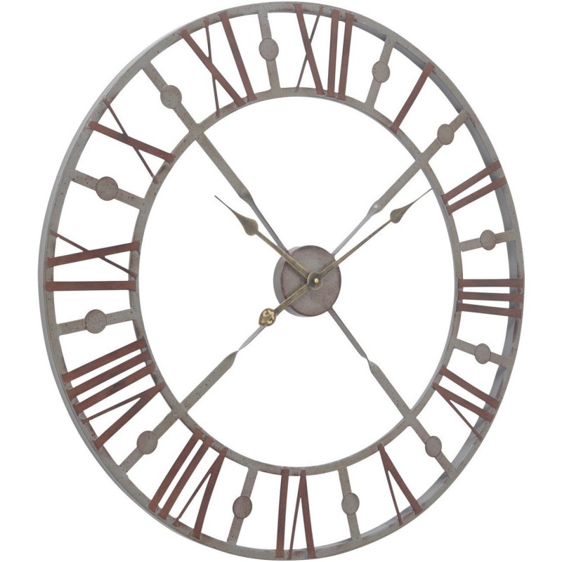 Duży zegar ścienny - zegar szkieletowy Bourne Grey żelazny 73 cm szarości