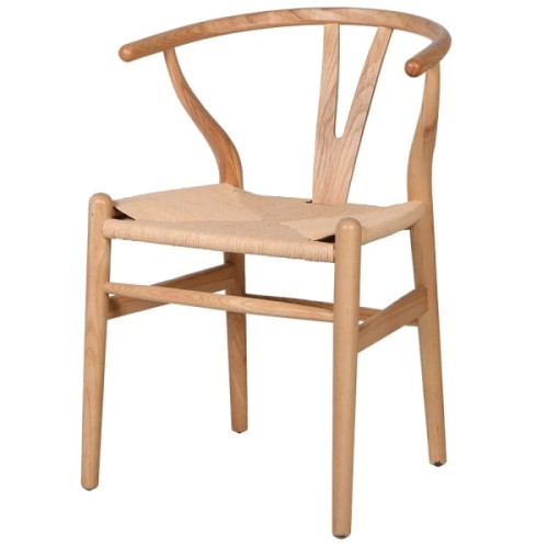 Krzesło do jadalni Linton Nature 78 cm – wiąz i papierowa plecionka