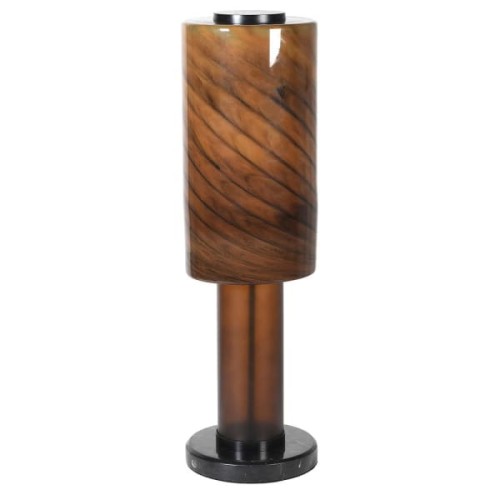 Lampa stołowa Manilla 66 cm efekt marmuru brązowe szkło