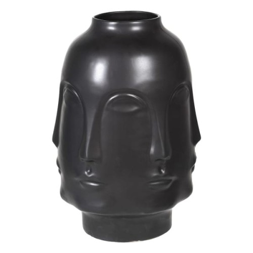 Waza wazon ceramiczny Faces 43 cm czarny ceramika motyw twarzy