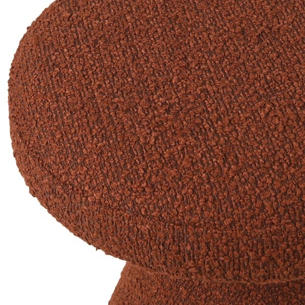 Stołek Cloud Rust 48 cm pomarańczowa tkanina boucle dekoracyjne siedzisko puf