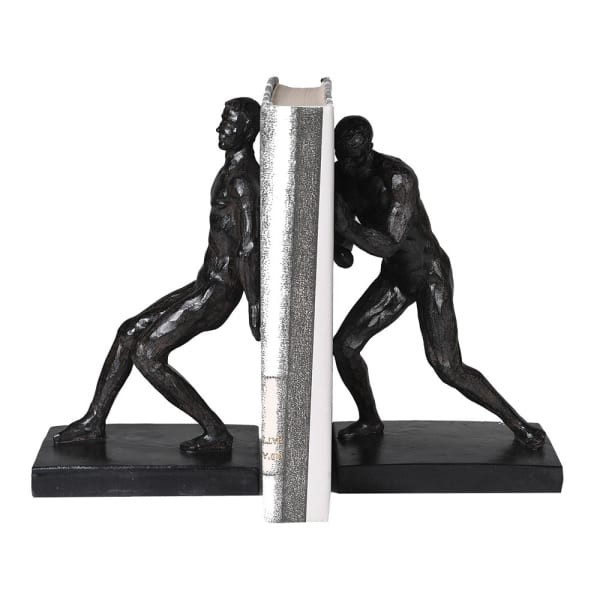 Podpórki do książek Men bookend czarne żywica 27 cm