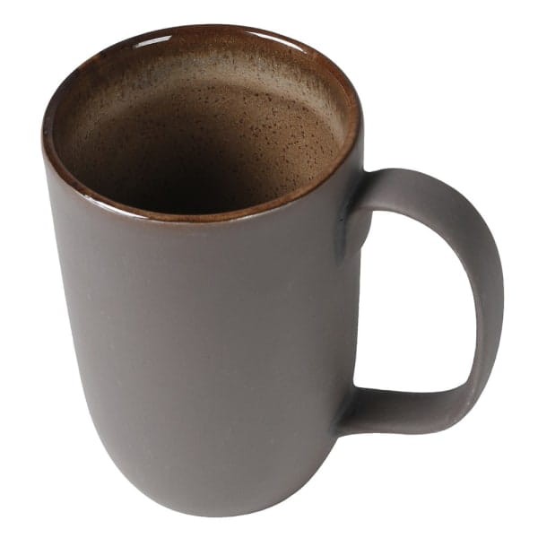 Kubki ceramiczne Sloane szarości brąz cztery sztuki 12 cm