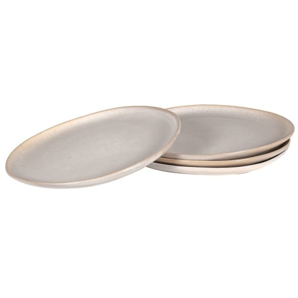 Talerze ceramiczne Lyall Organic Off White złamana biel kamionka 27 cm obiadowe cztery sztuki