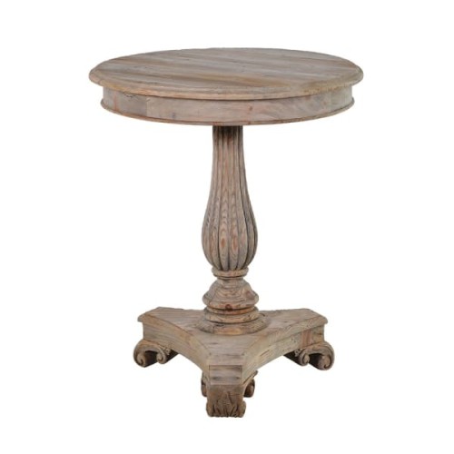 Stolik boczny Garda Round 60 × 74 cm – drewno sosnowe z odzysku
