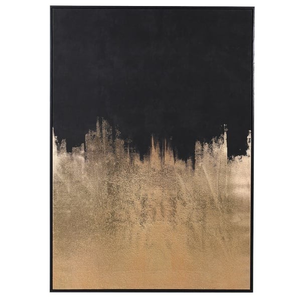 Obraz Abstract Black and Gold na płótnie 140x100 cm