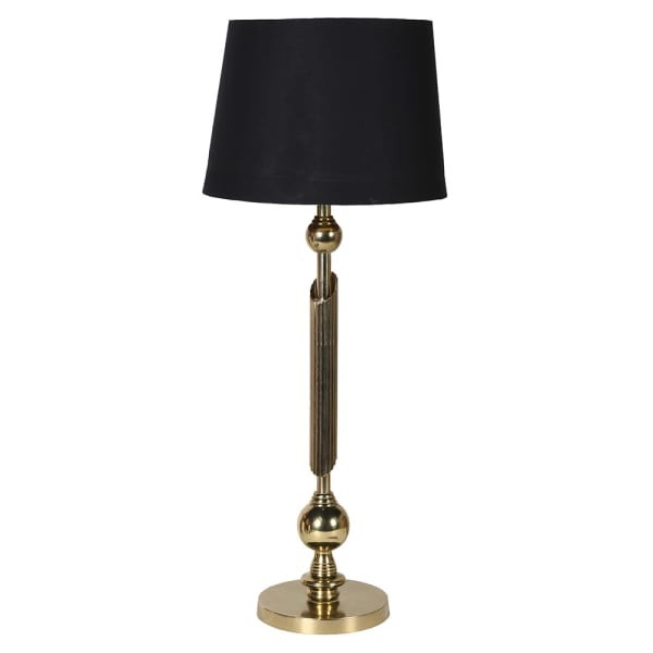 Lampa stołowa Chesham Gold ze złotą podstawą i czarnym abażurem