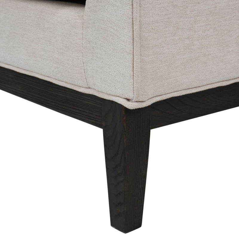 Fotel Cheval Ivory 86 cm kremowe obicie ozdobne guziki dekoracyjne przeszycia