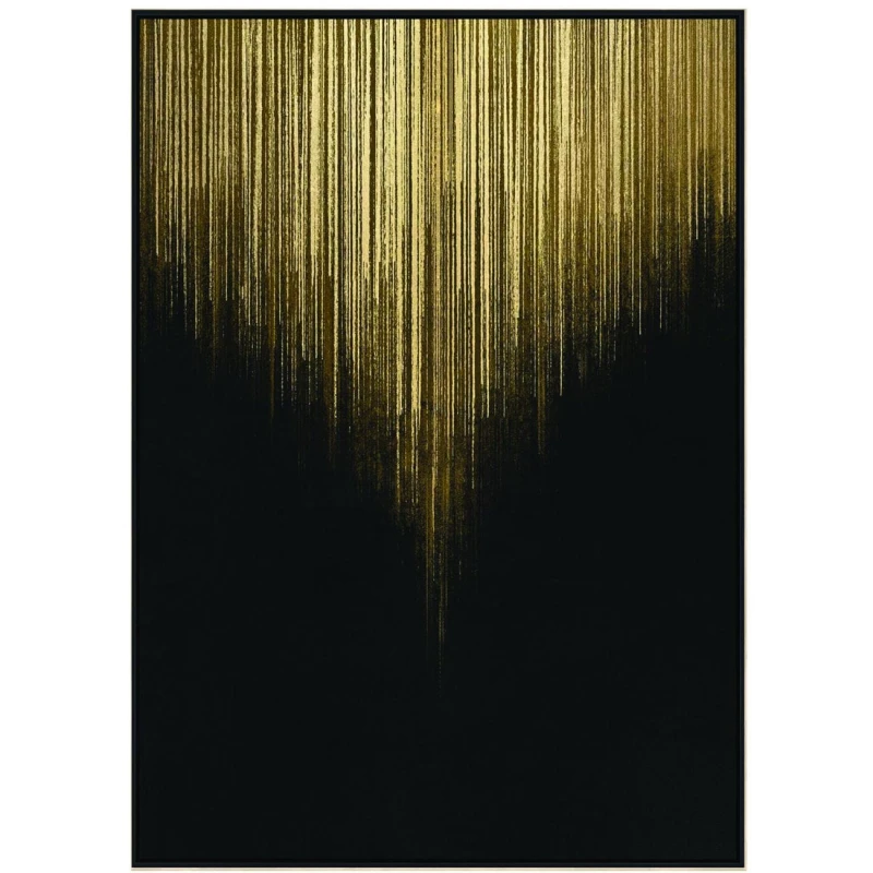 Obraz Rain 140 × 100 cm w kolorze czarnym i złotym