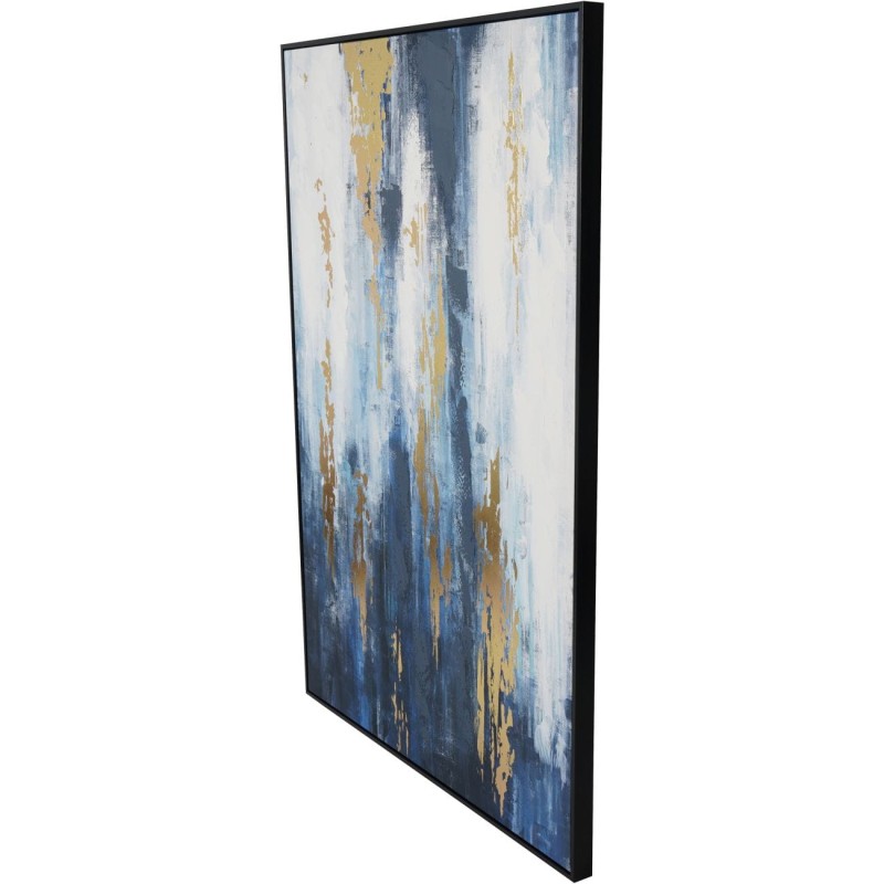 Obraz Blue na płótnie 140x100 cm ręcznie wykończony złota folia