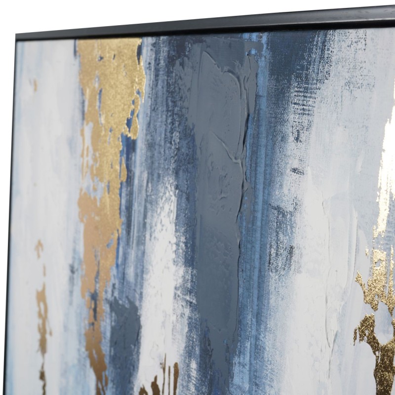 Obraz Blue na płótnie 140x100 cm ręcznie wykończony złota folia