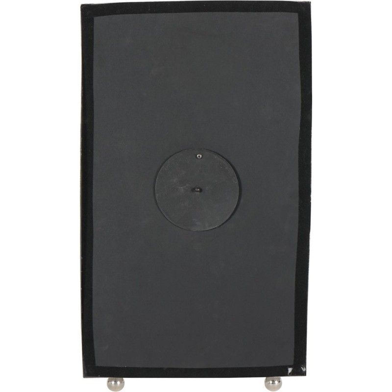 Stalowy zegar nablatowy Oracle 54 cm wysokości biała tarcza srebrne wykończenie