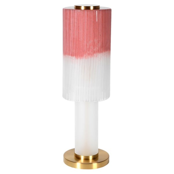 Lampa stołowa Manilla Pink 66 cm z różowo-białego szkła