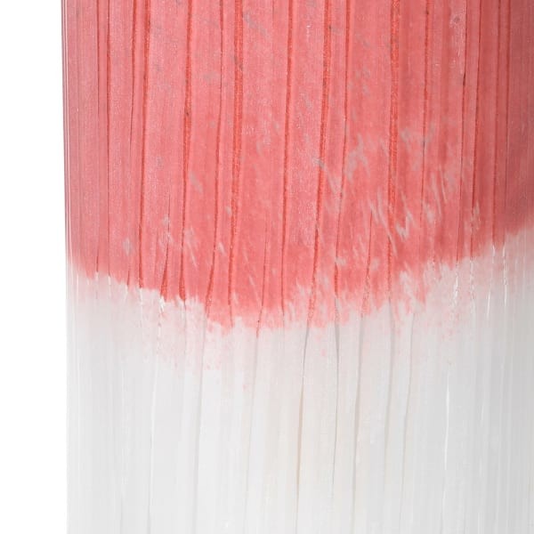 Biało różowa lampa stołowa szklana ze złotą podstawą