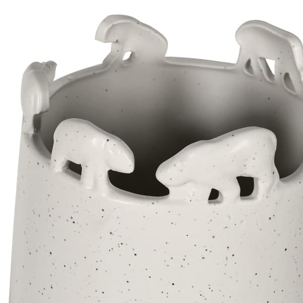 Ceramiczny wazon Animal S 30 cm ceramika krem ozdobna krawędź