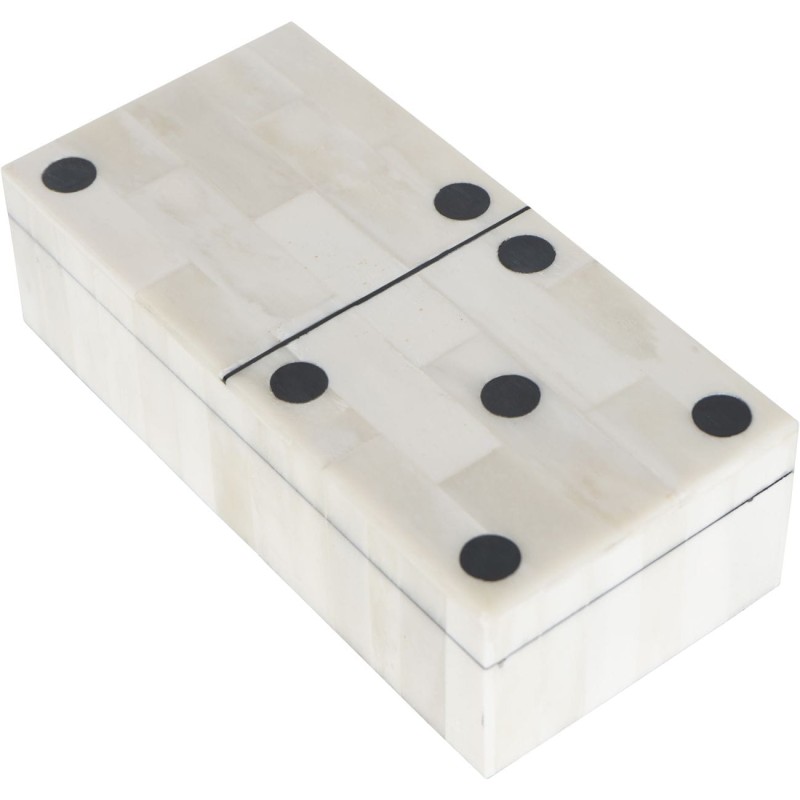 Dekoracyjna gra domino Bone Inlay w kremowym pudełku